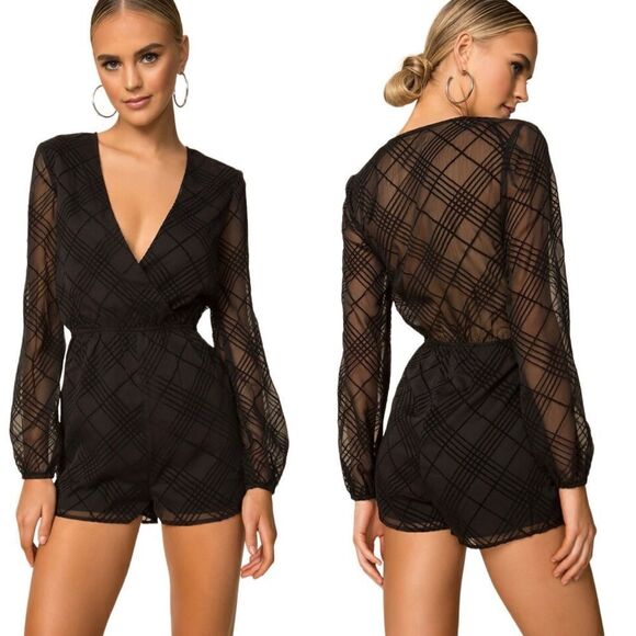 Revolve Superdown Renee Surplice Romper - Picture 1 of 9